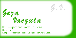 geza vaczula business card
