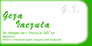 geza vaczula business card